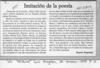Imitación de la poesía  [artículo] Ramón Riquelme.