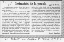 Imitación de la poesía  [artículo] Ramón Riquelme.
