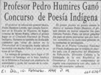 Profesor Pedro Humire ganó concurso de poesía indígena  [artículo].