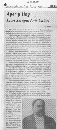 Juan Serapio Lois Cañas  [artículo] Jónico.