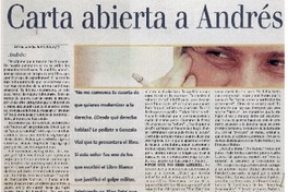Carta abierta a Andrés Allamand