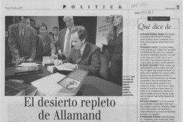 El desierto repleto de Allamand