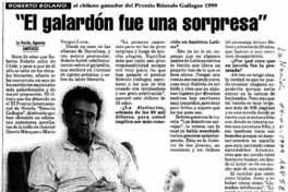 "El galardón fue una sorpresa"