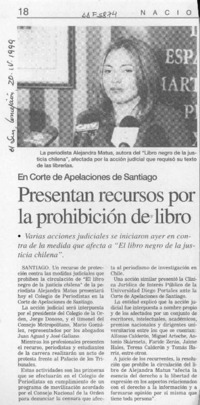 Presentan recursos por la prohibición de libro  [artículo].
