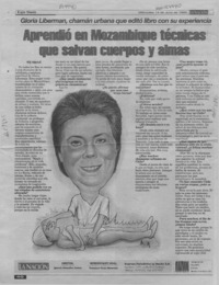 Aprendió en Mozambique técnicas que salvan cuerpos y almas  [artículo] Willi Haltenhoff.