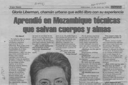 Aprendió en Mozambique técnicas que salvan cuerpos y almas  [artículo] Willi Haltenhoff.