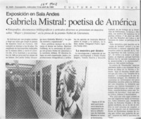 Gabriela Mistral, poetisa de América  [artículo].