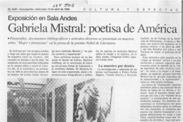 Gabriela Mistral, poetisa de América  [artículo].