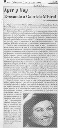 Evocando a Gabriela Mistral