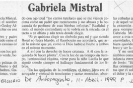 Gabriela Mistral  [artículo] Ketty Farandato Politis.