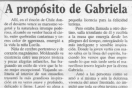 A propósito de Gabriela