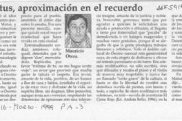Eugenio Matus, aproximación en el recuerdo  [artículo] Mauricio Otero.