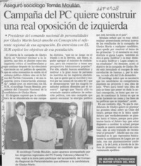 Campaña del PC quiere construir una real oposición de izquierda  [artículo].