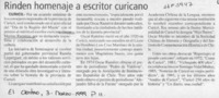 Rinden homenaje a escitor curicano  [artículo].