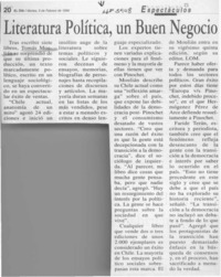Literatura política, un buen negocio  [artículo].