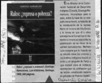 Ralco, represa o pobreza?  [artículo].