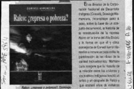 Ralco, represa o pobreza?  [artículo].