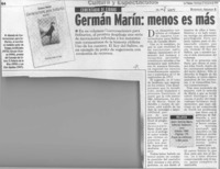 Germán Marín, menos es más  [artículo] Rodolfo Arenas R.