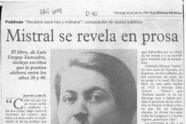 Mistral se revela en prosa  [artículo] Jazmín Lolas E.