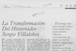 La transformación del historiador Sergio Villalobos