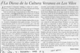 La diosa de la cultura veranea en Los Vilos  [artículo] Roberto II Morán.