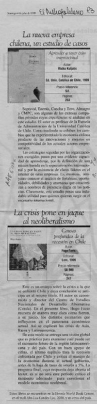La Nueva empresa chilena, un estudio de casos  [artículo].