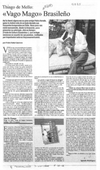 "Vago mago" brasileño  [artículo] Pedro Pablo Guerrero.