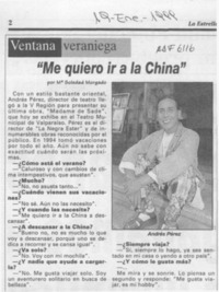 "Me quiero ir a la China" (entrevista)