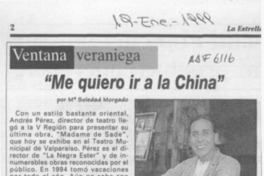 "Me quiero ir a la China" (entrevista)