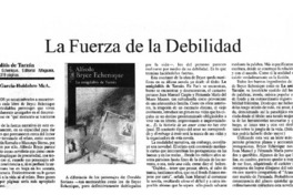 La fuerza de la debilidad  [artículo] Cecilia García-Huidobro McA.