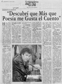 "Descubrí que más que poesía me gusta el cuento"  [artículo] Dina Ferrada Valdebenito.