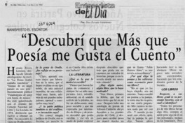 "Descubrí que más que poesía me gusta el cuento"  [artículo] Dina Ferrada Valdebenito.