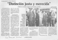 "Distinción justa y merecida"  [artículo].