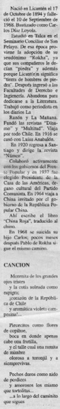 Pablo de Rokha presente estás