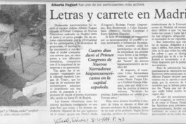 Letras y carrete en Madrid  [artículo].