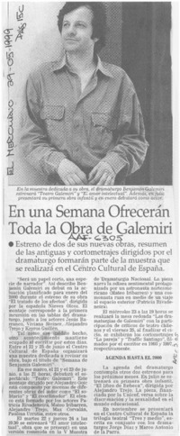 En una semana ofrecerán toda la obra de Galemiri  [artículo].
