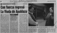 Con fuerza regresó la viuda de Apablaza  [artículo] Leopoldo Pulgar I.