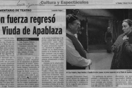 Con fuerza regresó la viuda de Apablaza  [artículo] Leopoldo Pulgar I.