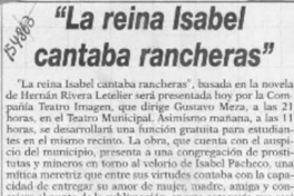 "La Reina Isabel cantaba rancheras"  [artículo].