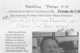 "Sólo 10% de escritores regionales logra publicar una obra literaria"  [artículo].