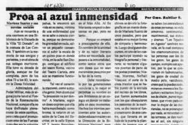 Proa al azul inmensidad Gmo. Rubilar S. [artículo]