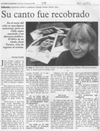 Su canto fue recobrado  [artículo] Rodrigo Castillo.