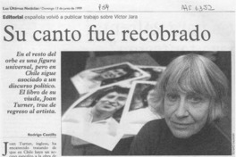 Su canto fue recobrado  [artículo] Rodrigo Castillo.