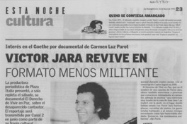 Víctor Jara revive en formato menos militante
