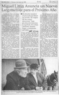 Miguel Littin anuncia un nuevo largometraje para el próximo año  [artículo].