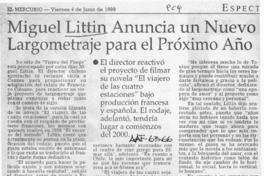Miguel Littin anuncia un nuevo largometraje para el próximo año  [artículo].