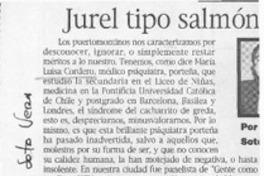 Jurel tipo salmón  [artículo] Alejandro Soto Vera.