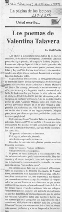 Los poemas de Valentina Talavera