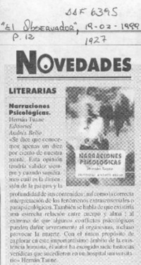 Novedades literarias  [artículo].