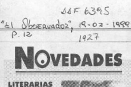 Novedades literarias  [artículo].